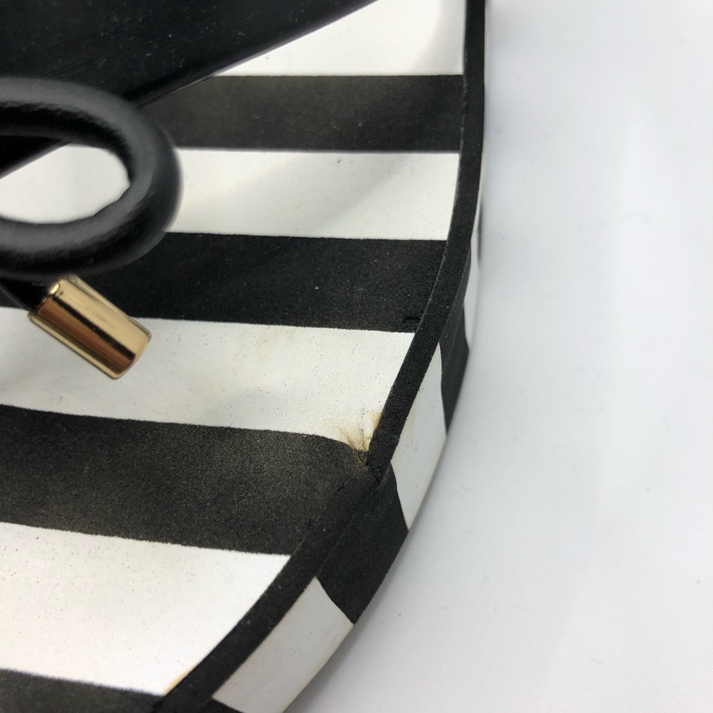 Kate Spade Rhett Black White Striped Platform Sandals Size 9 - Picture 9 of 15
